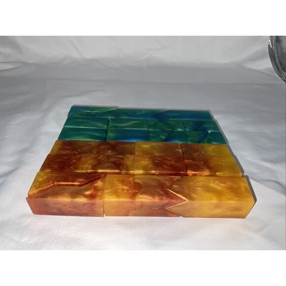 Pentaminos Brain Teaser Puzzle Geometry Game Pentominoes Orange Blue Blocks - Picture 3 of 6